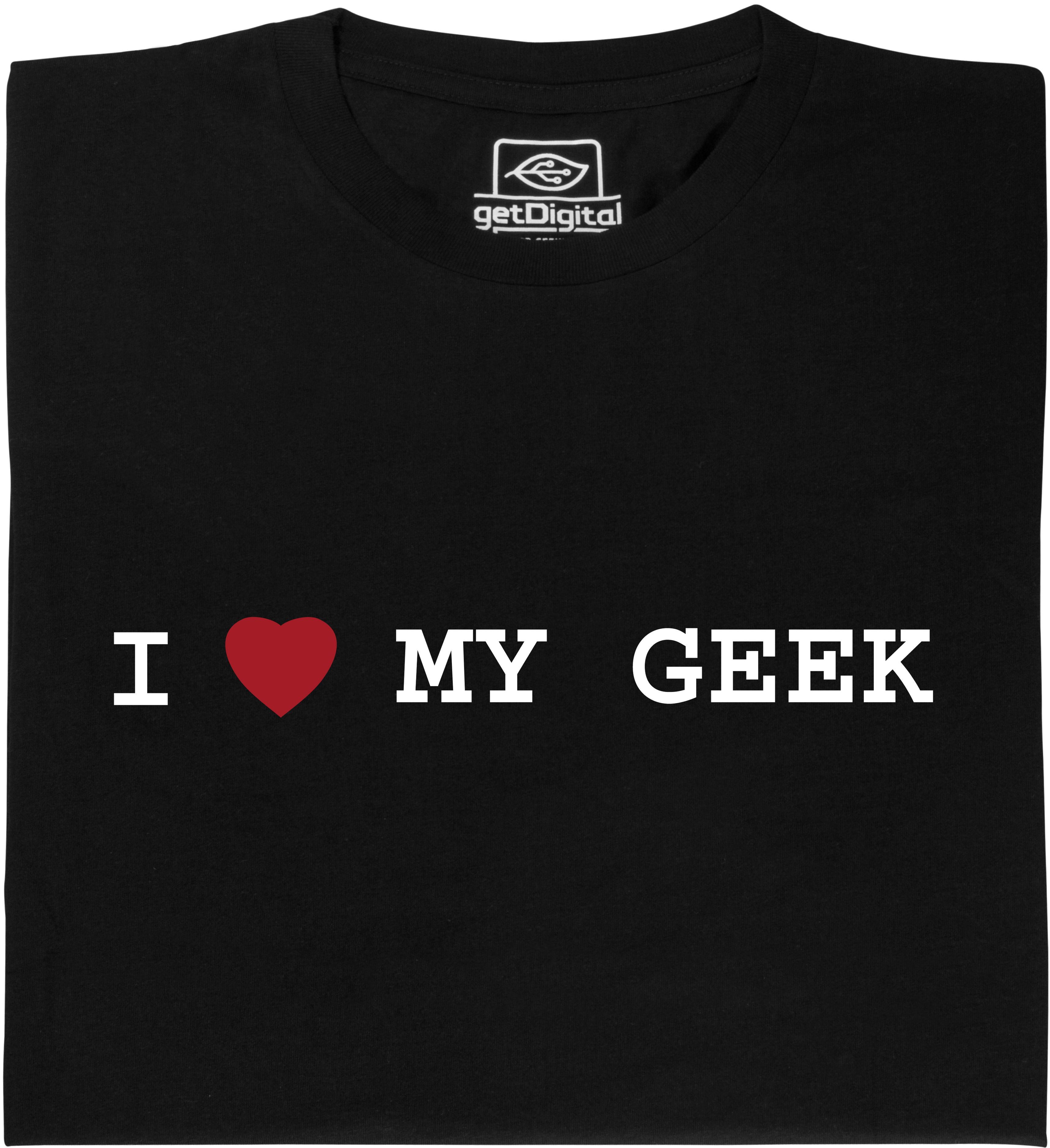 Fair gehandeltes Öko-T-Shirt: I love my geek