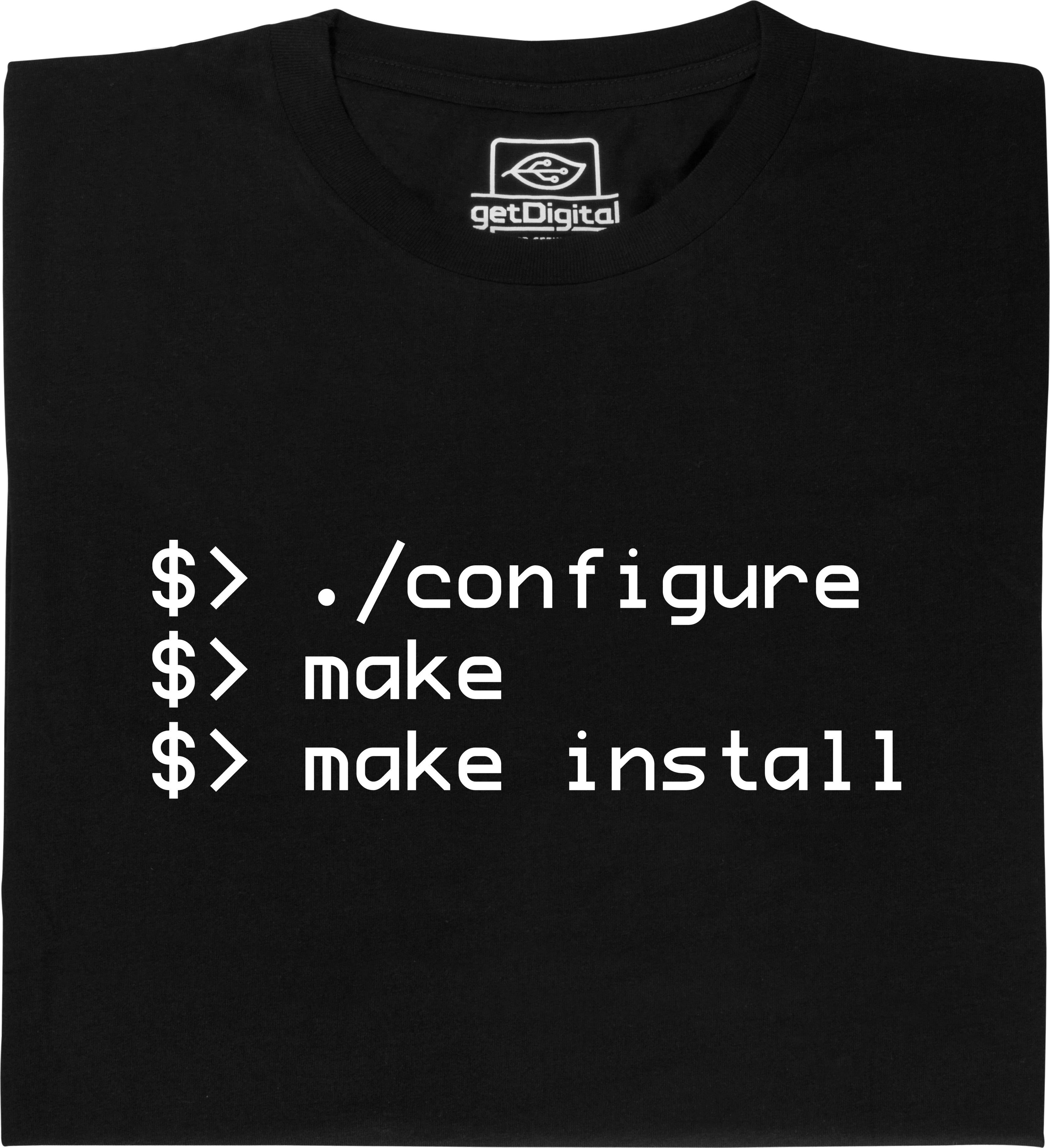 Fair gehandeltes Öko-T-Shirt: ./configure make make install