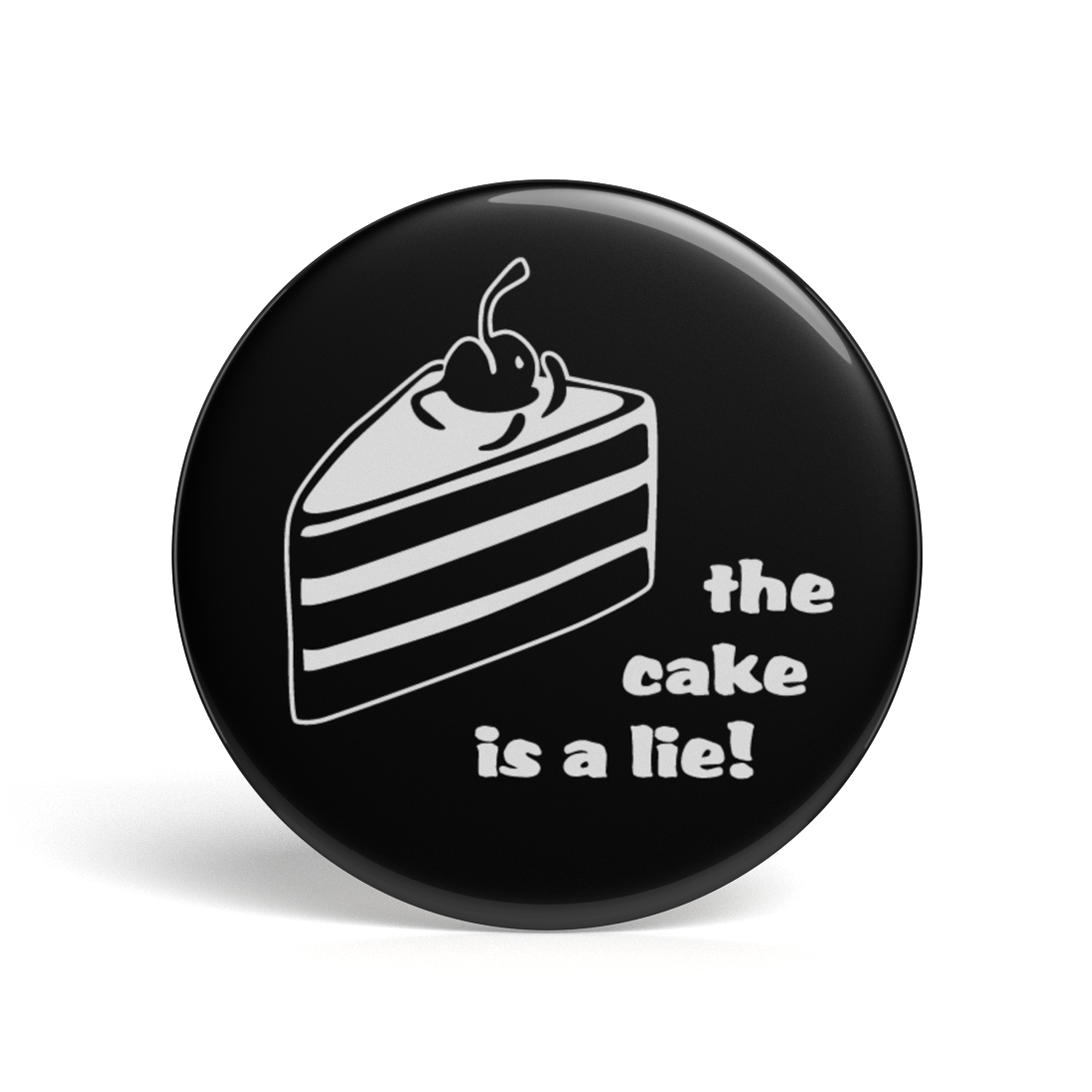 Geek Button The Cake Is A Lie