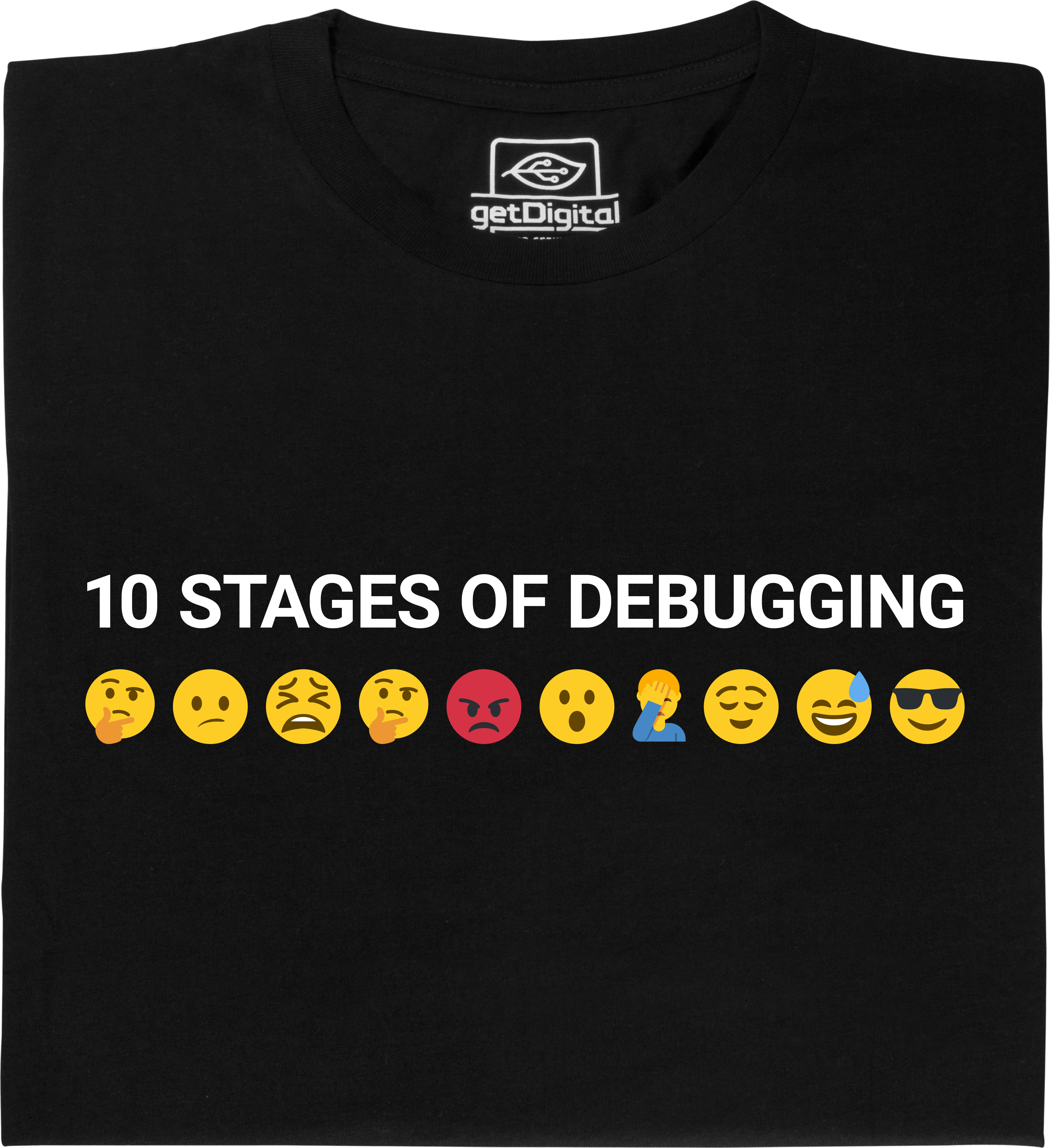 Fair gehandeltes Öko-T-Shirt: 10 Stages of Debugging