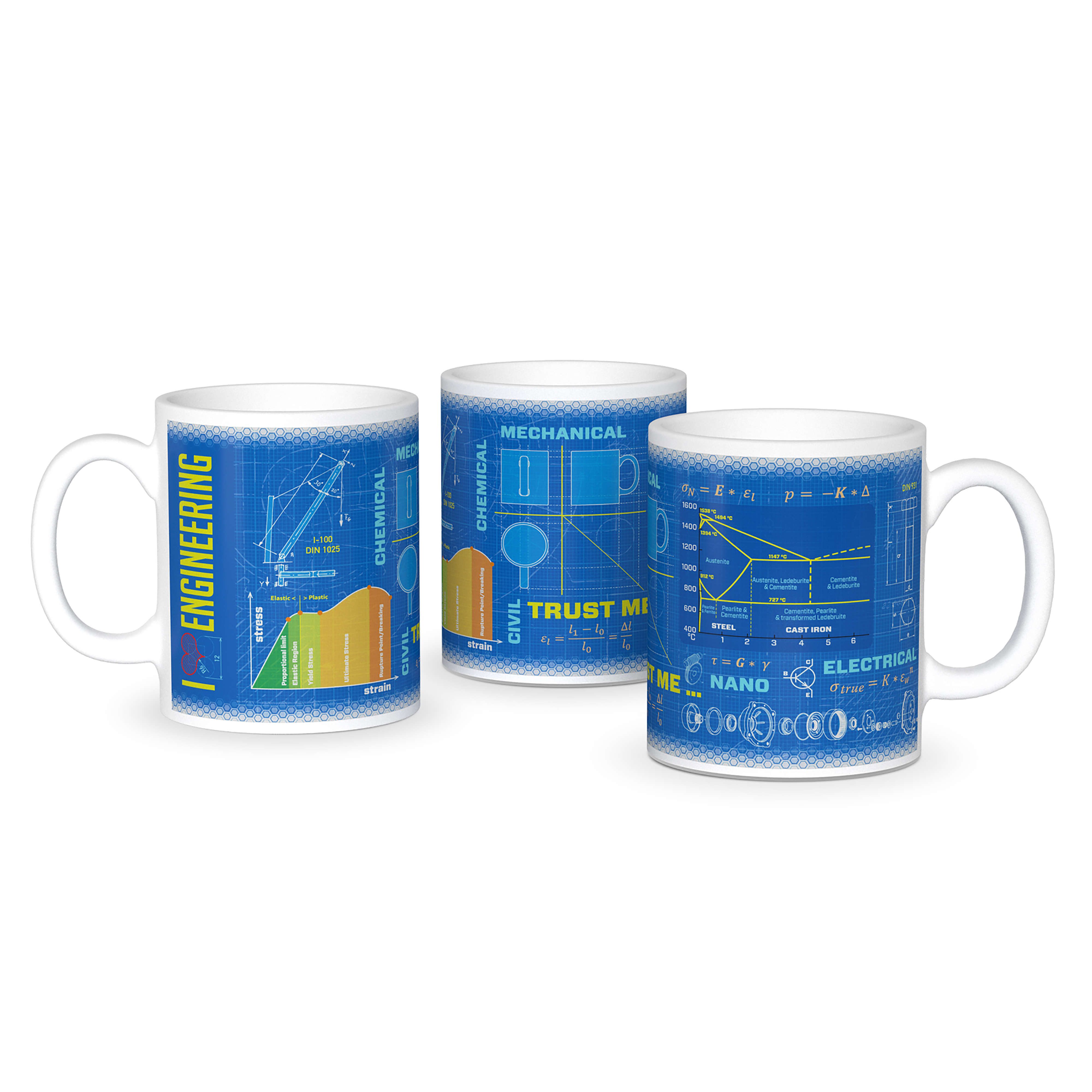 getDigital Wissenschaftsbecher Maschinenbau – Perfekte Kaffeetasse für Schüler, Studenten, Ingenieure und Wissenschaftler – 300 ml, Keramik