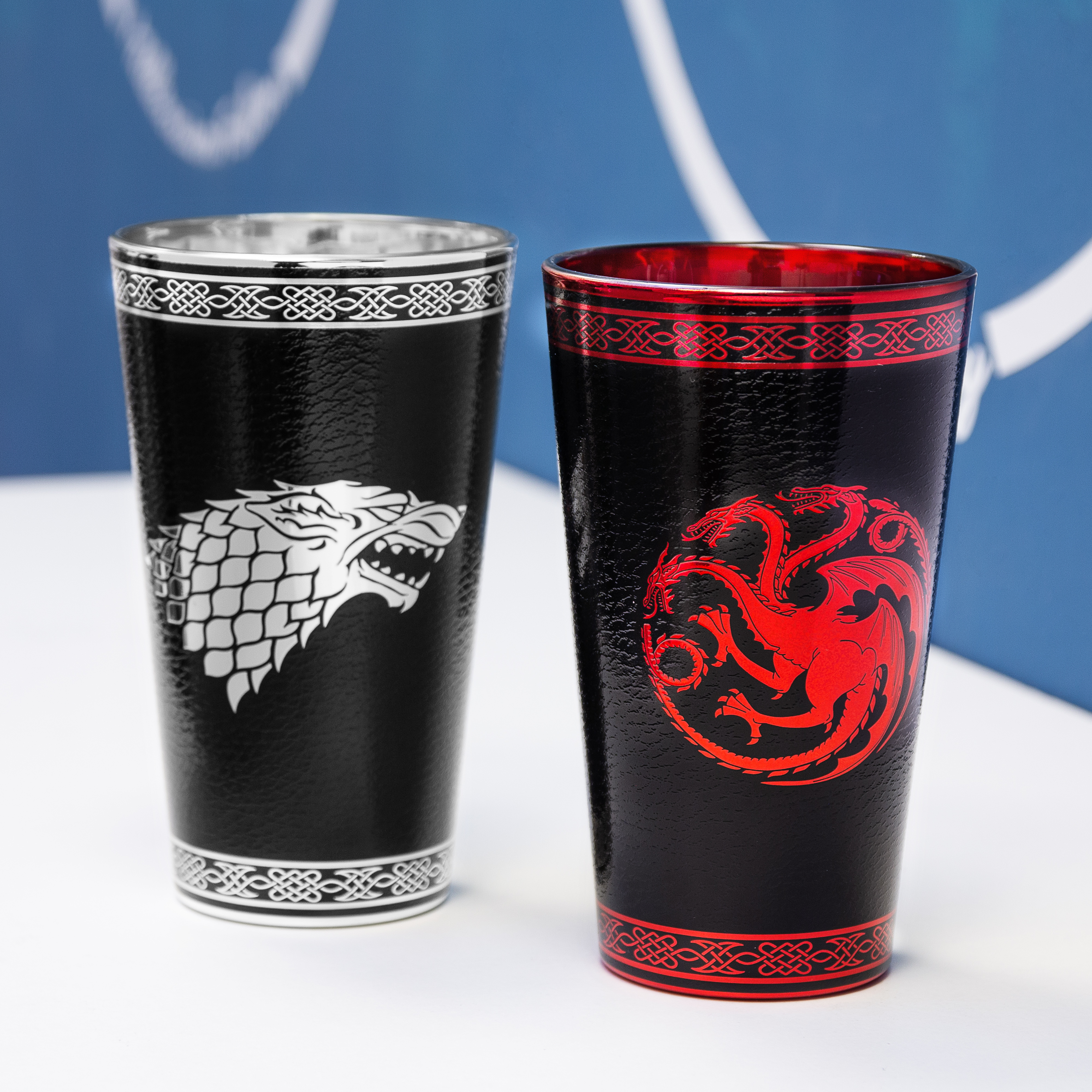 Game of Thrones Glas mit Leder-Metall-Effekt