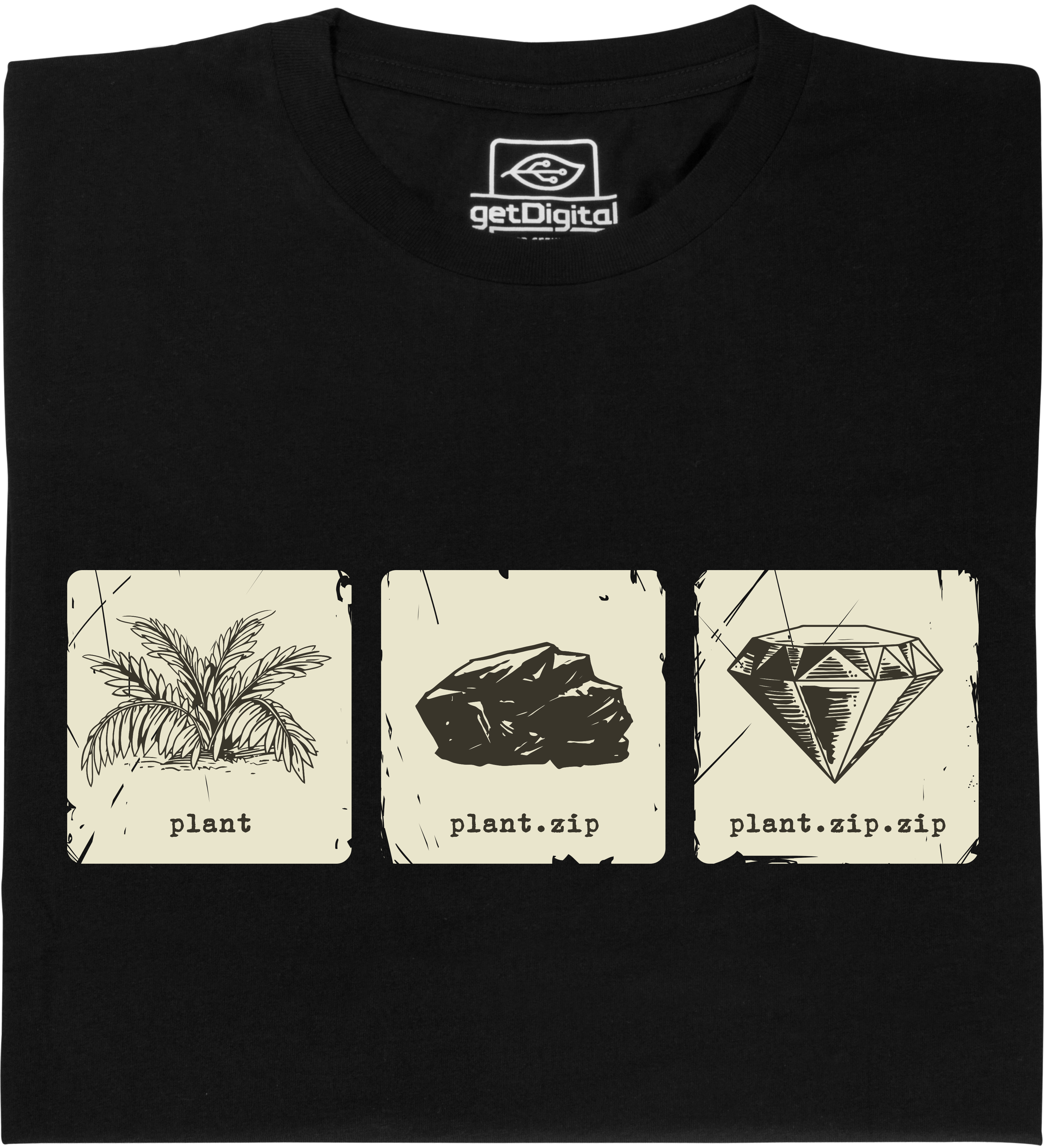 Fair gehandeltes Öko-T-Shirt: Plant.zip.zip