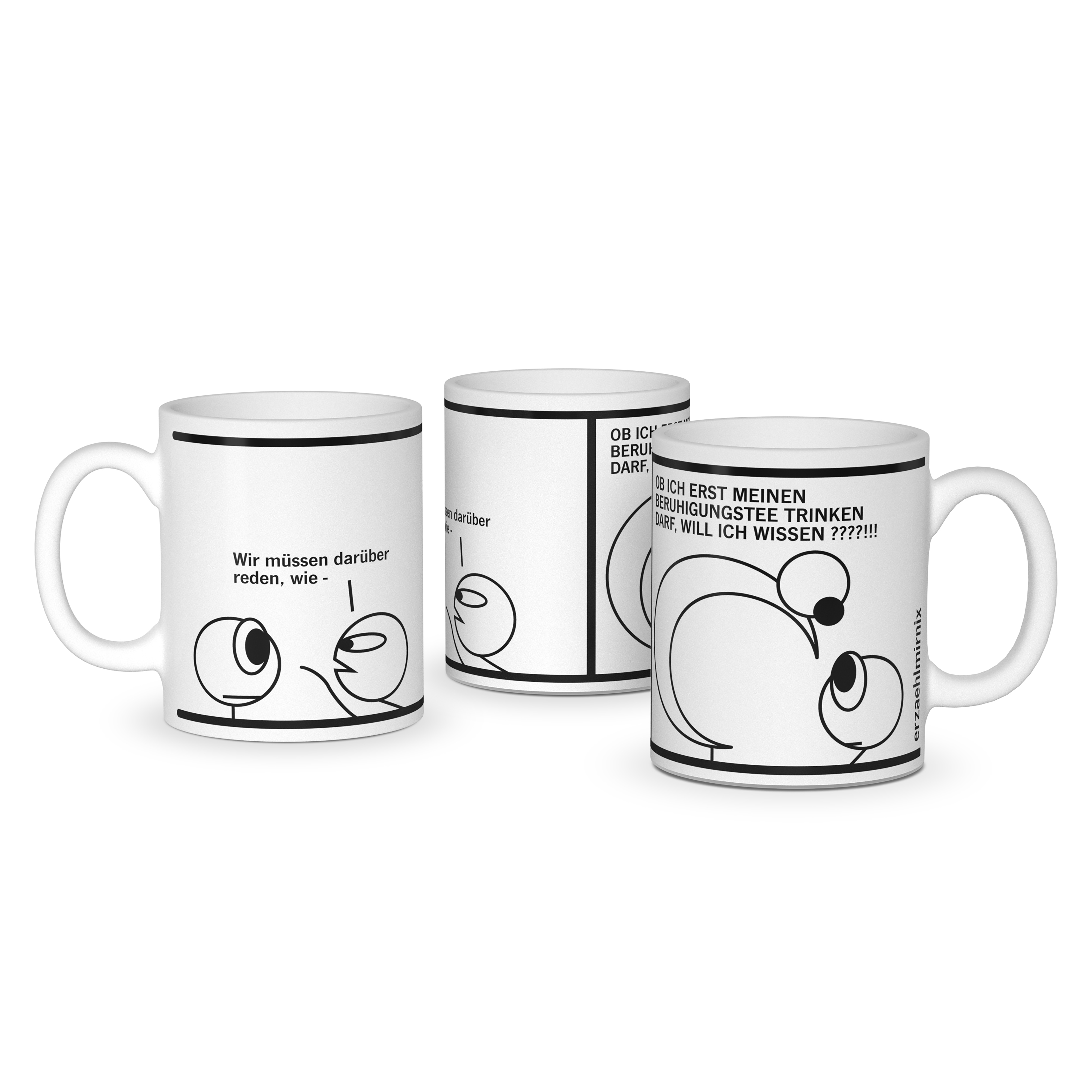 Erzaehlmirnix Becher Beruhigungstee – Lustige Tasse für Fans der Nadja Hermann Comics – Offizielles Lizenzprodukt – Keramik 300 ml