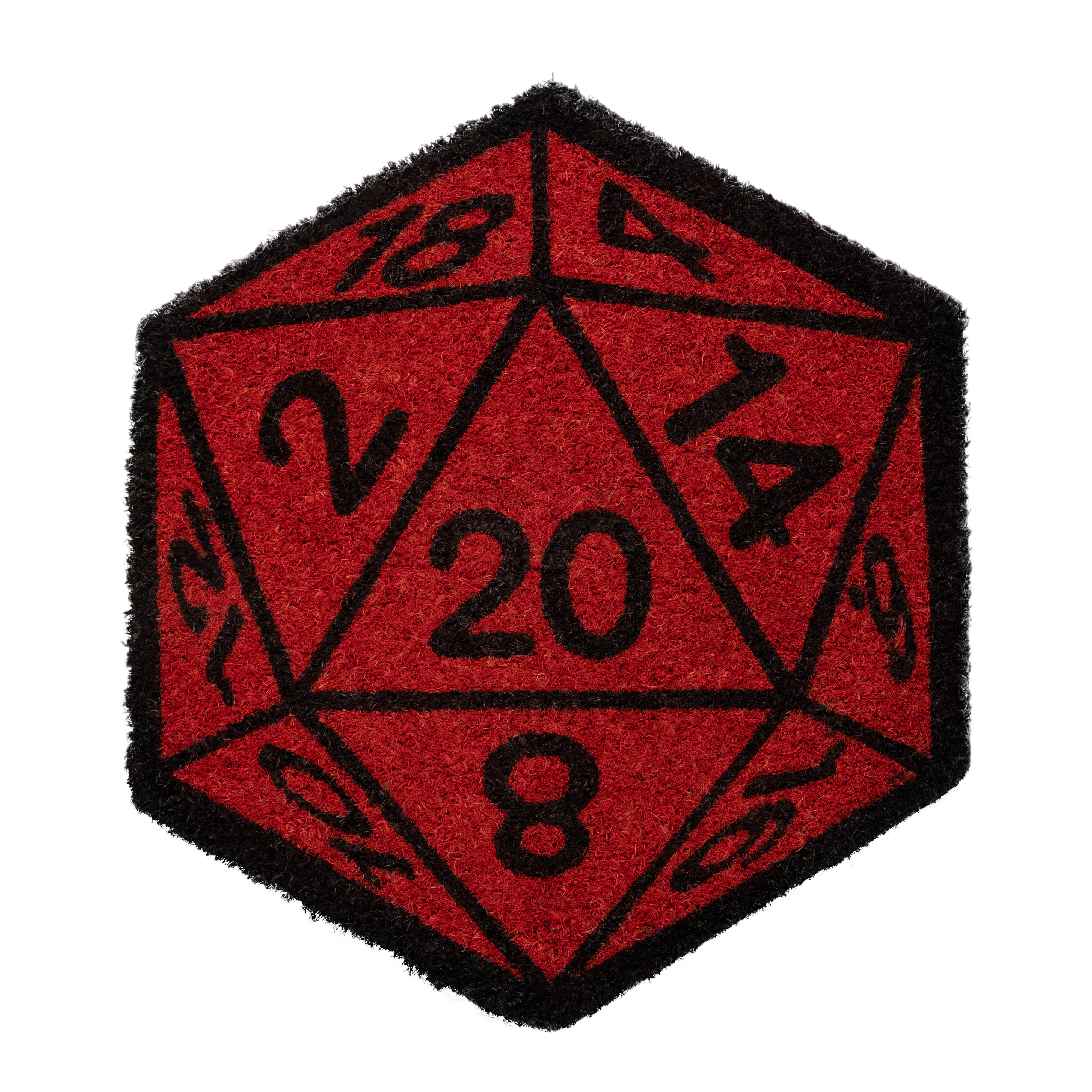 getDigital W20 Würfel Fußmatte – Türmatte für Geeks, Nerds und Rollenspieler aus 100% Natürlicher Kokosfaser – 45 x 50 cm