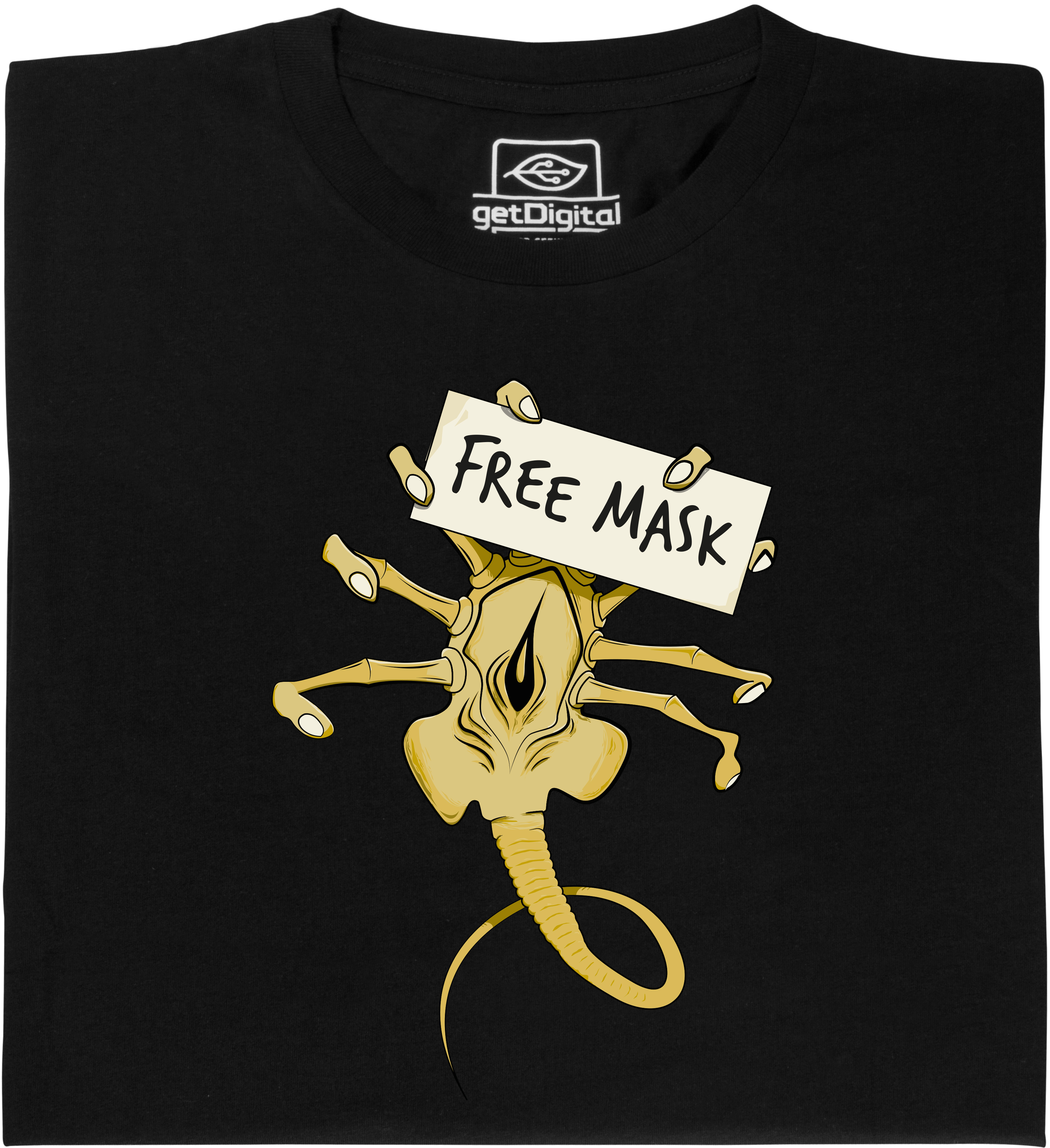 Fair gehandeltes Öko-T-Shirt: Free Mask Facehugger
