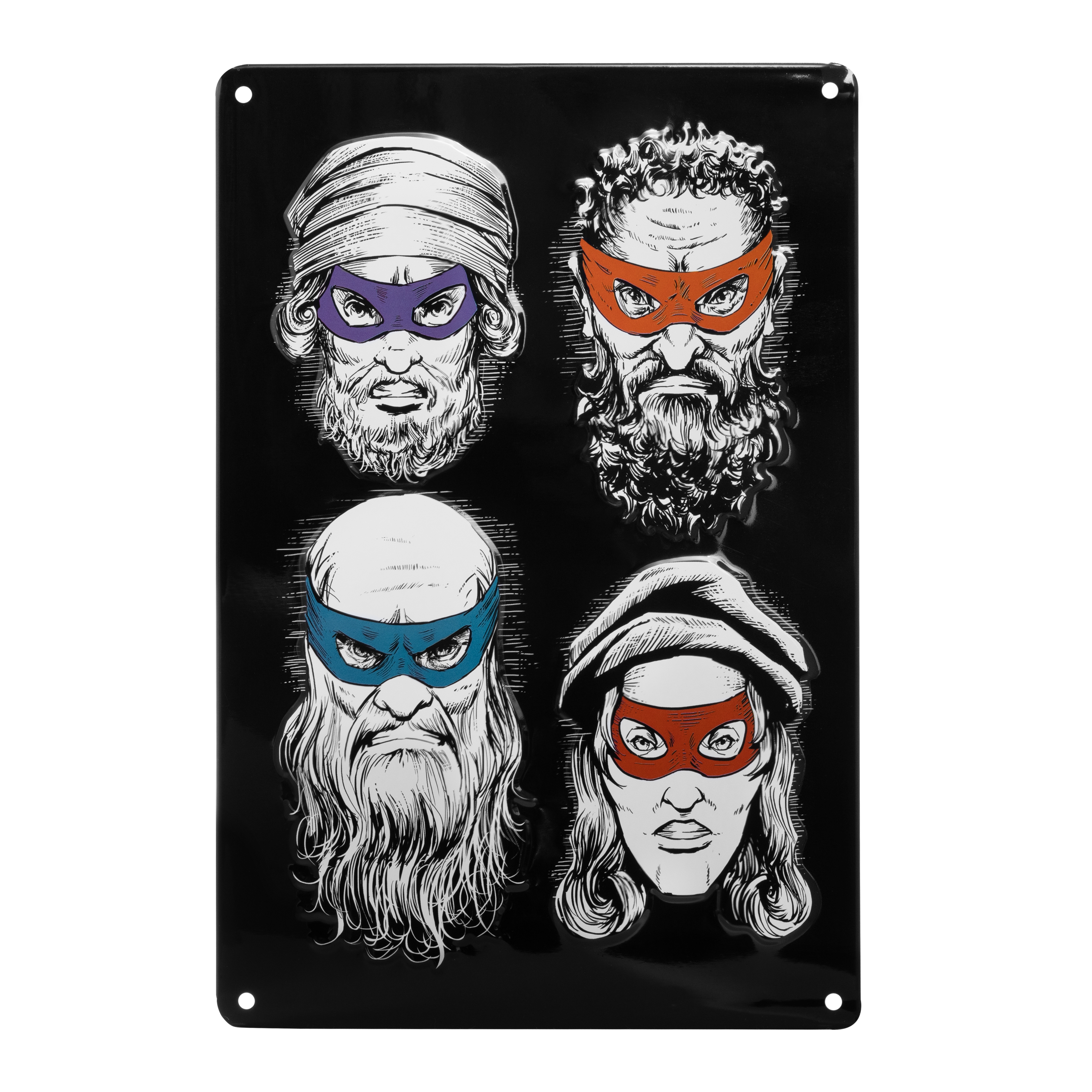 getDigital Ninja Artists Blechschild – Dekobild aus Metall für Nerds & Comics Fans – 20 x 30,3 cm, Weißblech