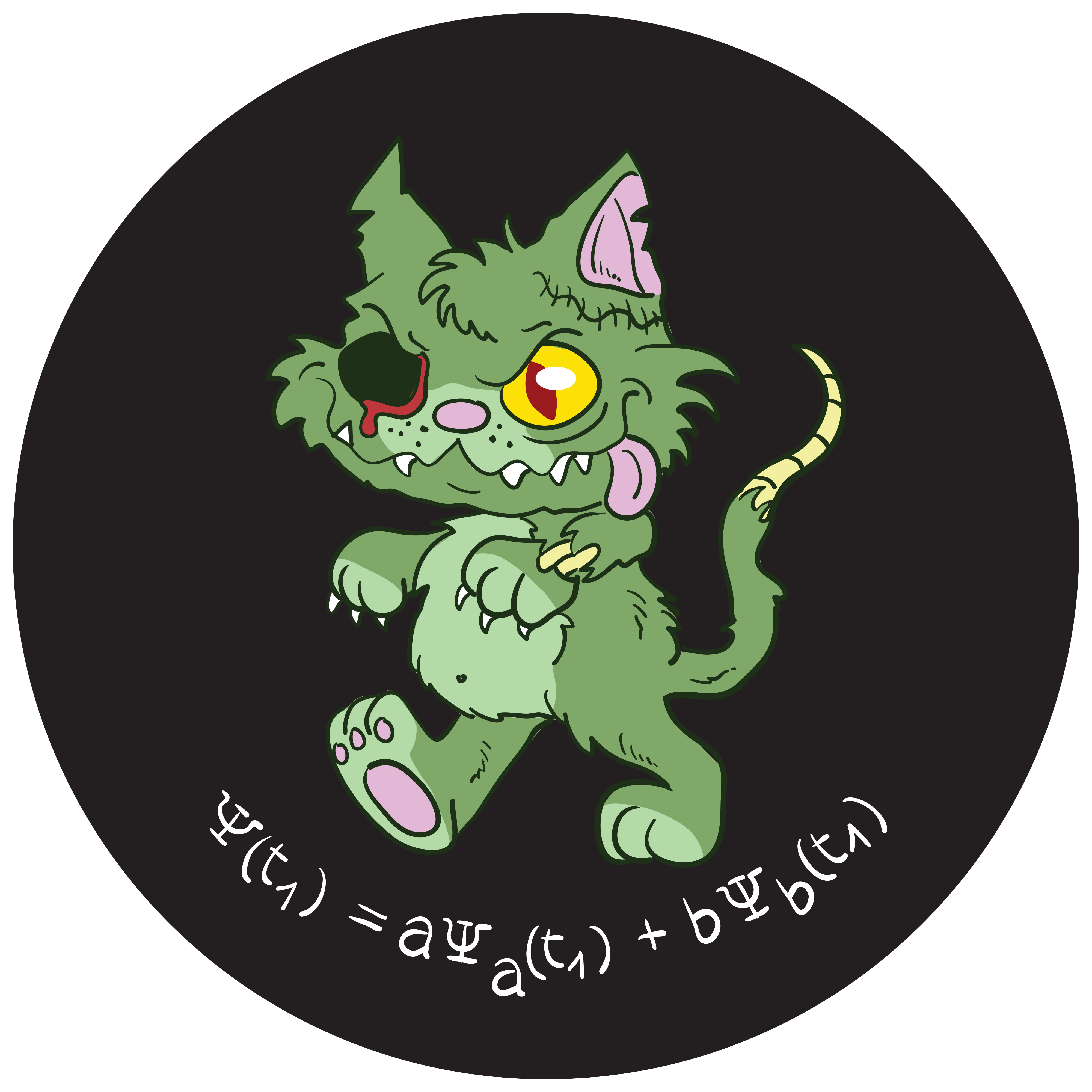 Aufkleber Schrödingers Zombiekatze