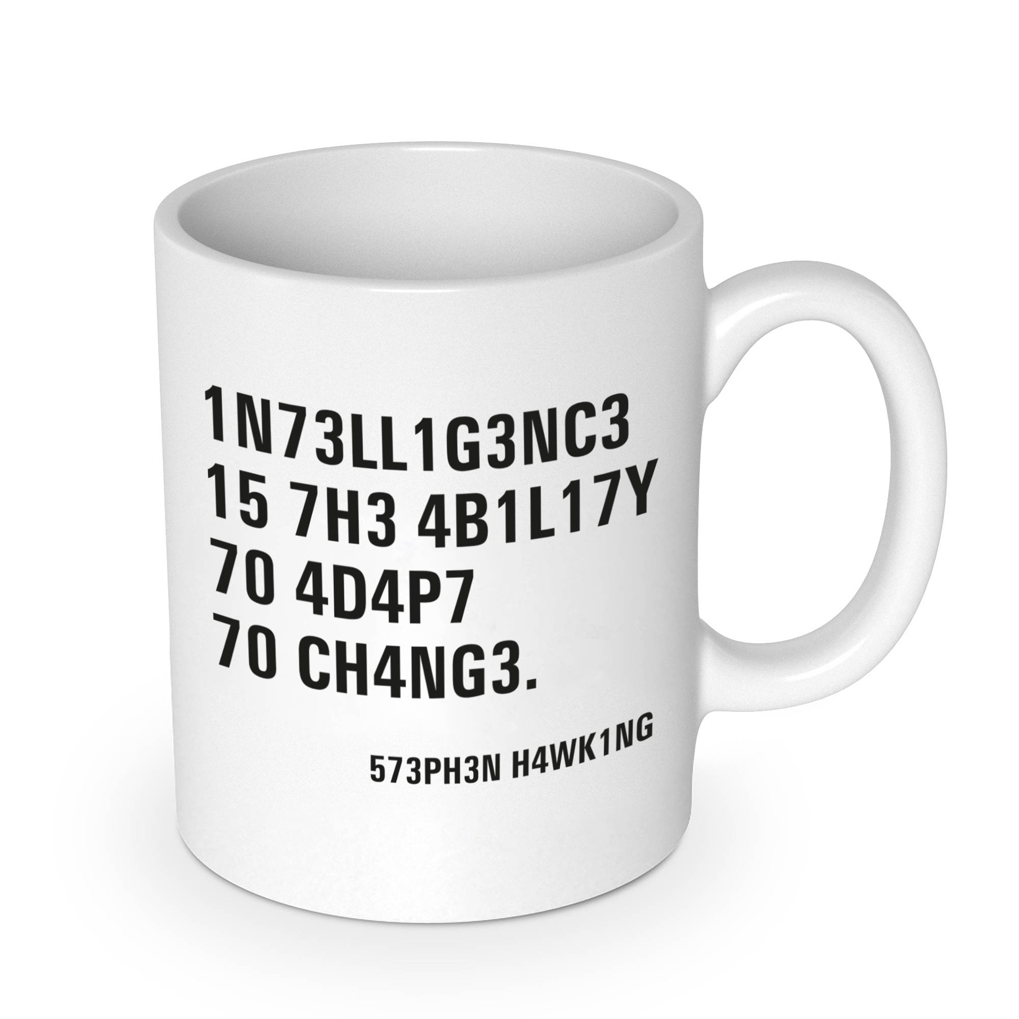 getDigital Intelligence Stephen Hawking Zitat Kaffeebecher – Lustige Büro Tasse Becher für Geeks & Nerds – Keramik 300 ml