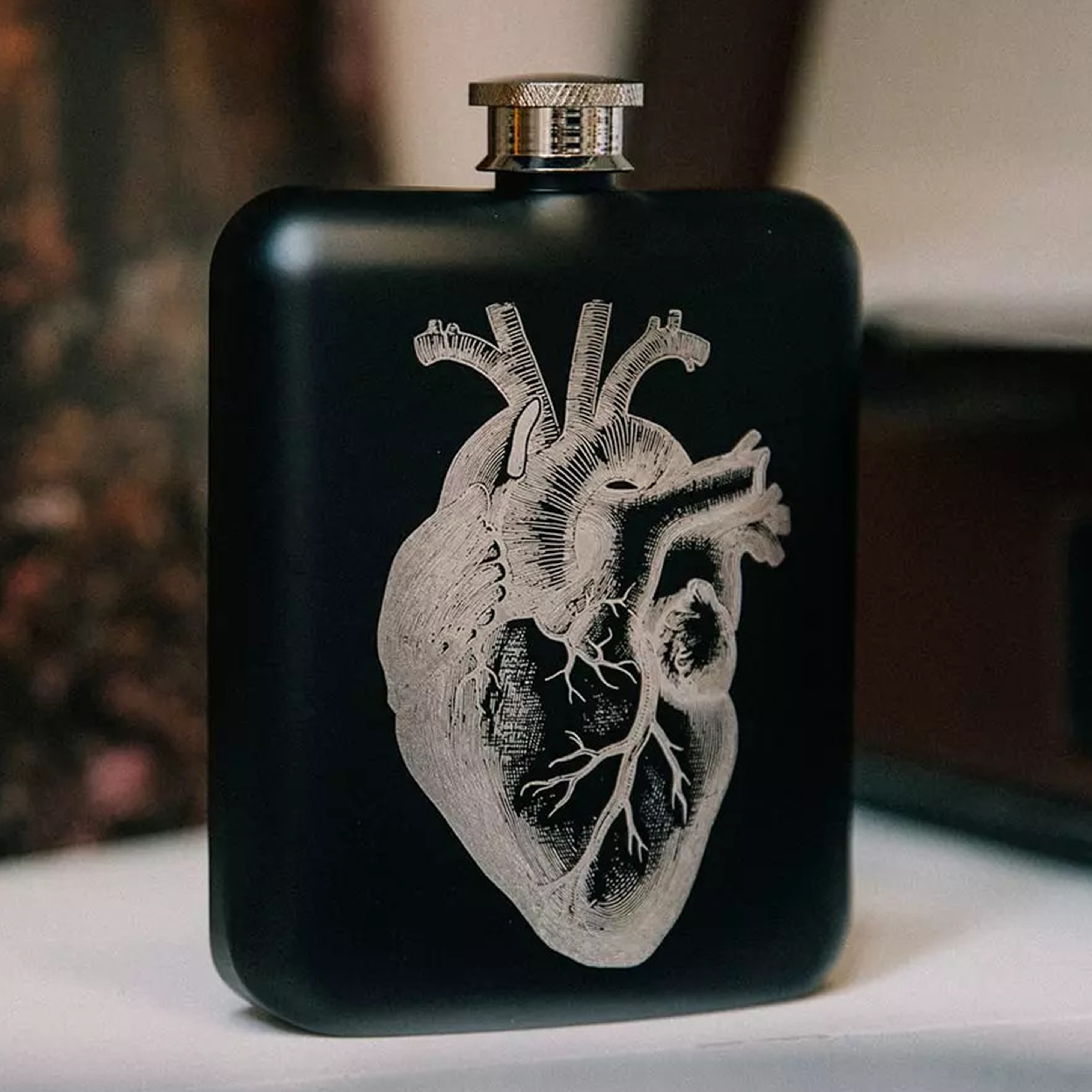 Iron and Glory IAGFMP Flachmann und Trichter, Edelstahl, 170 ml, Schwarz