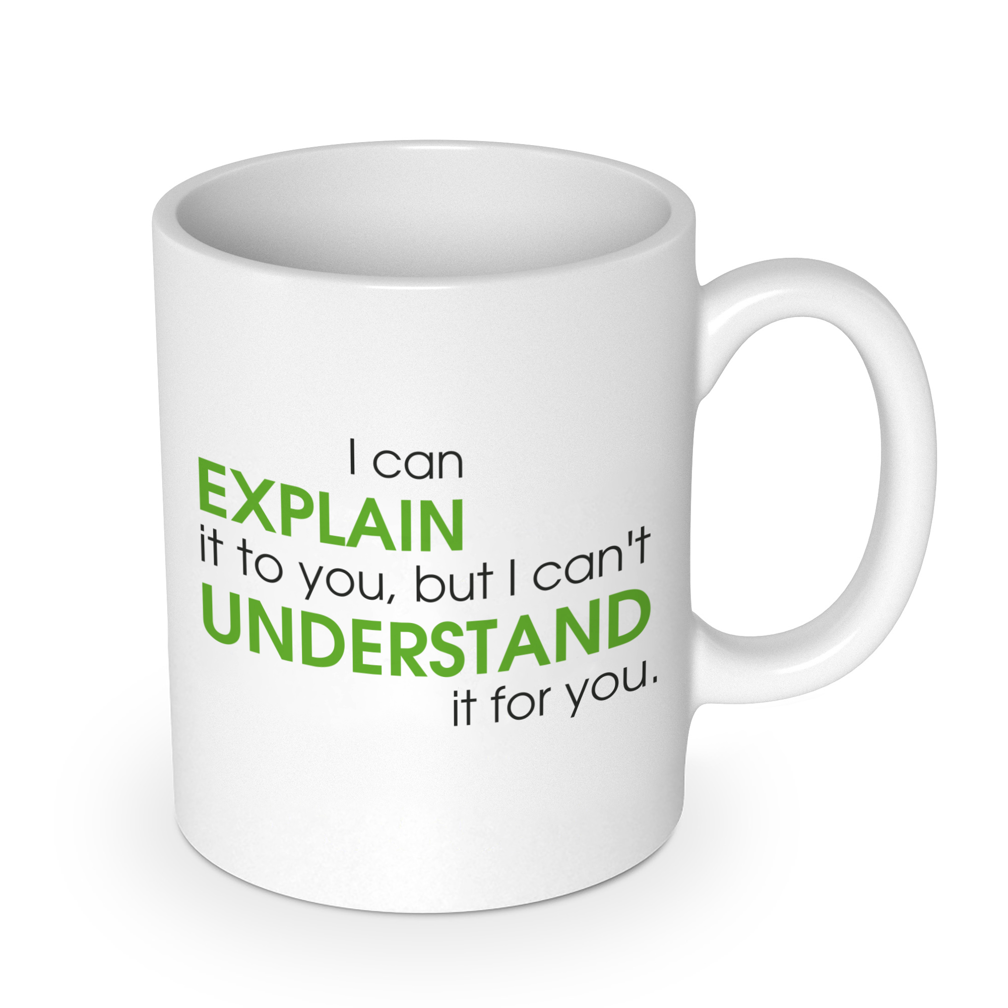 getDigital Explain vs Understand Kaffeebecher – Lustige Büro Tasse Becher für Geeks & Nerds – Keramik 300 ml