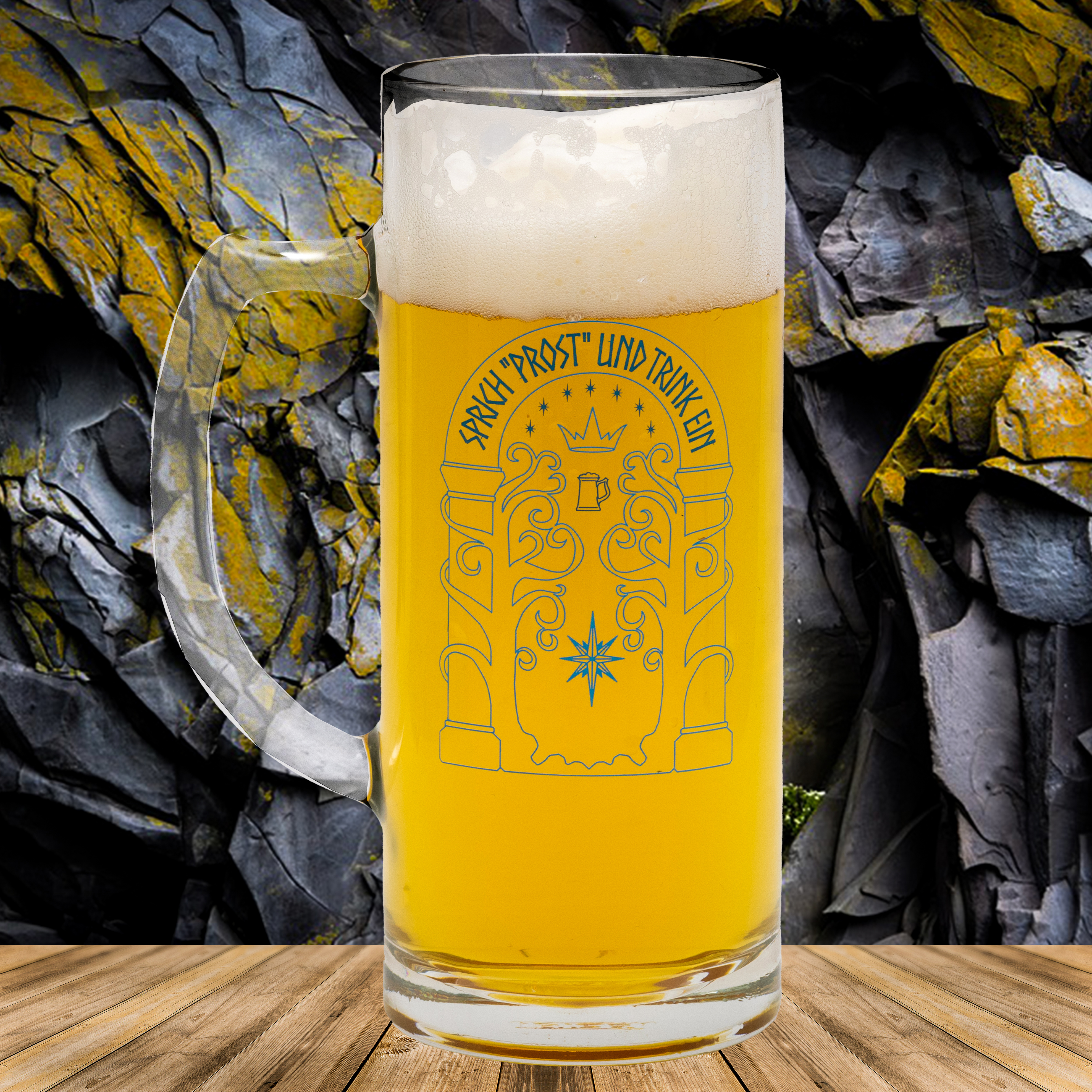 getDigital Bierglas Sprich Prost Und Trink Ein – Bierkrug aus Glas mit Spruch für Geeks Nerds und Fantasy Fans – 500 ml