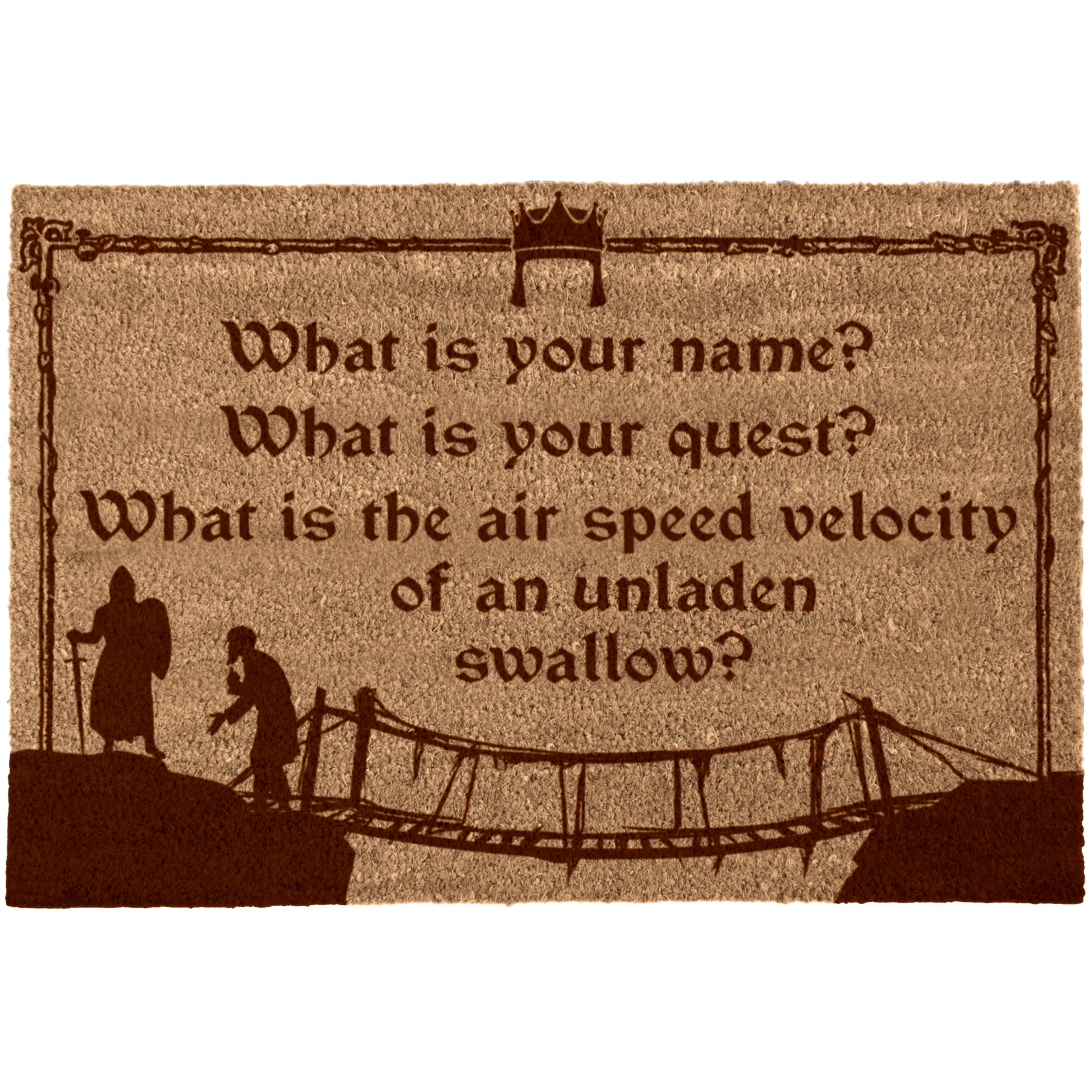 getDigital Fußmatte What is your name – Türmatte für Geeks und Nerds, aus 100% Natürlicher Kokosfaser, Unterseite aus rutschfestem PVC – 60 x 40 x 2 cm