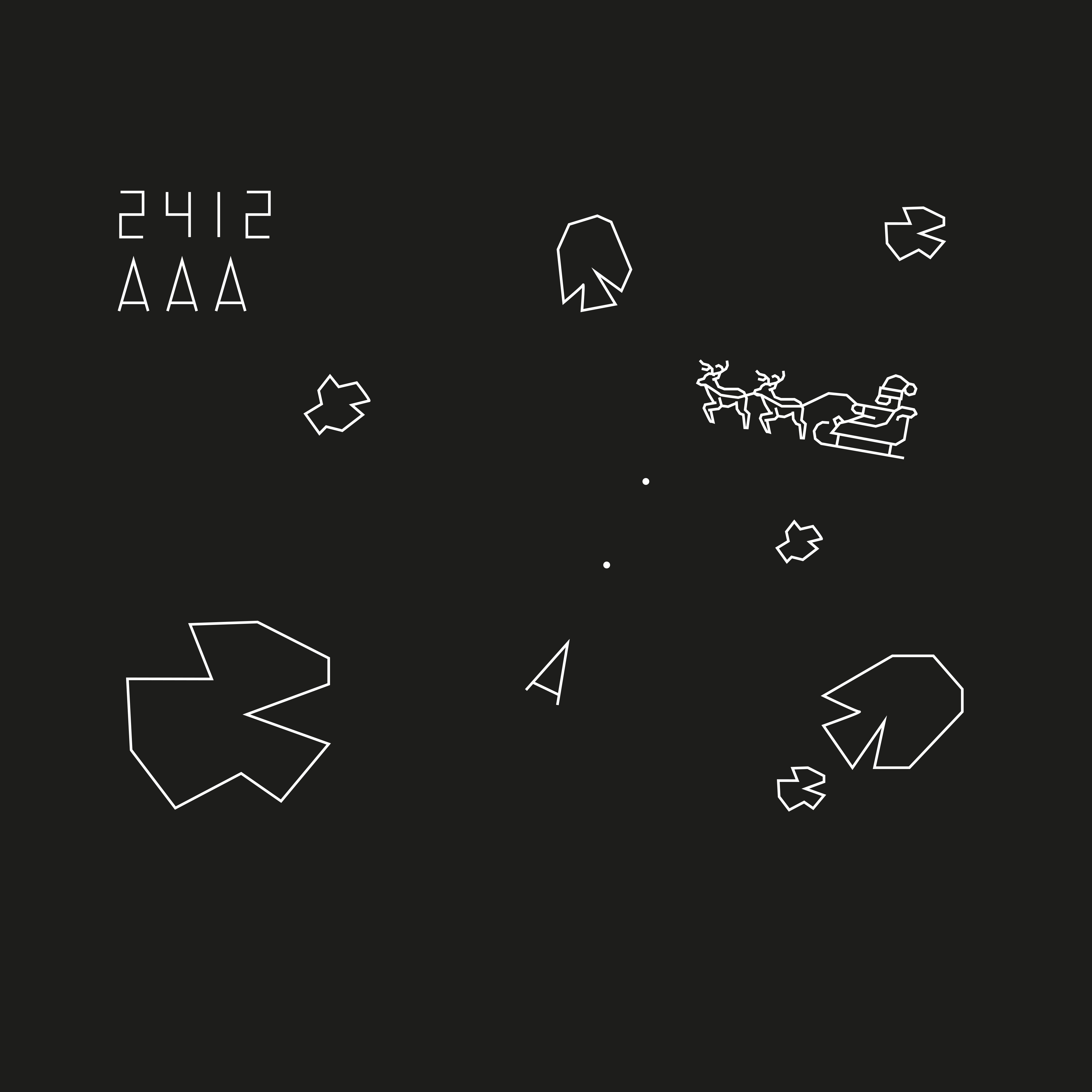 Aufkleber Asteroids X-Mas