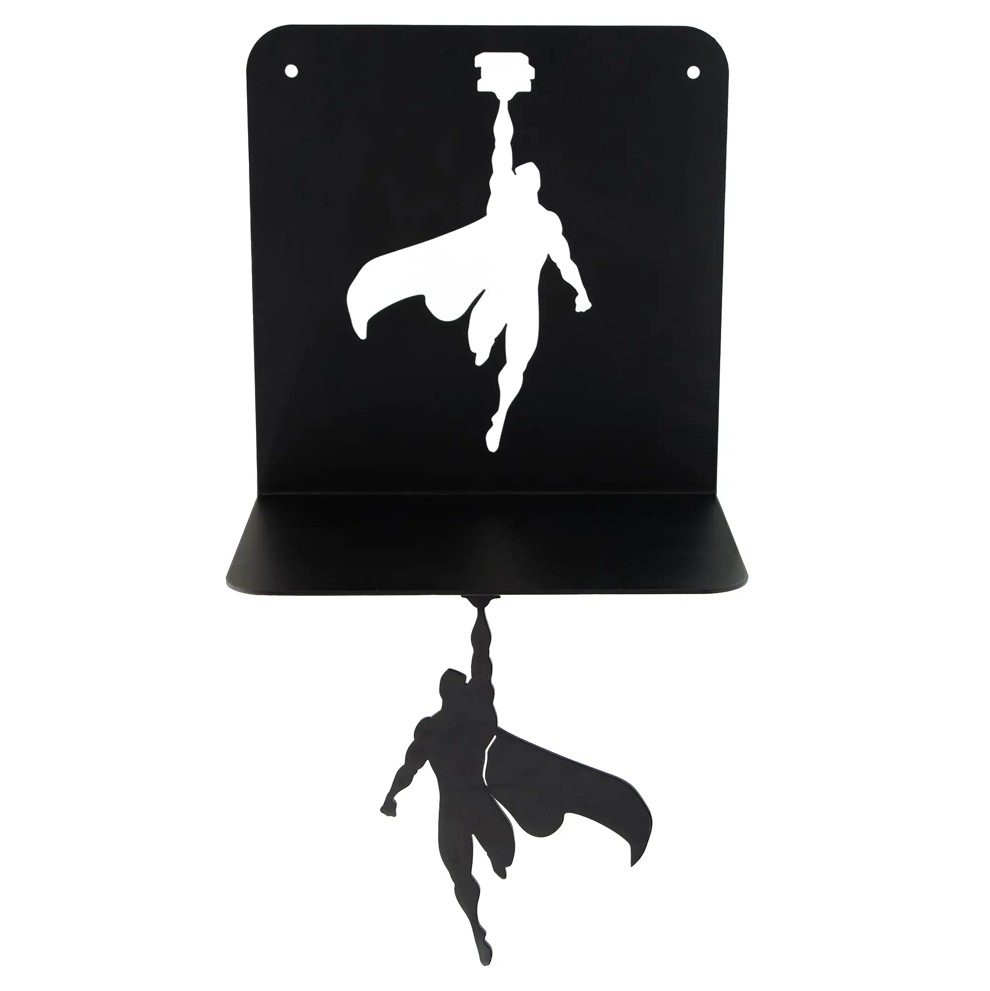 getDigital Superhelden Buchregal – Unsichtbares Schwebendes Regal, Kleines Wandregal Bücherregal aus Metall für Büro, Küche, Schlafzimmer – Schwarz, 21 x 21 x 15 cm