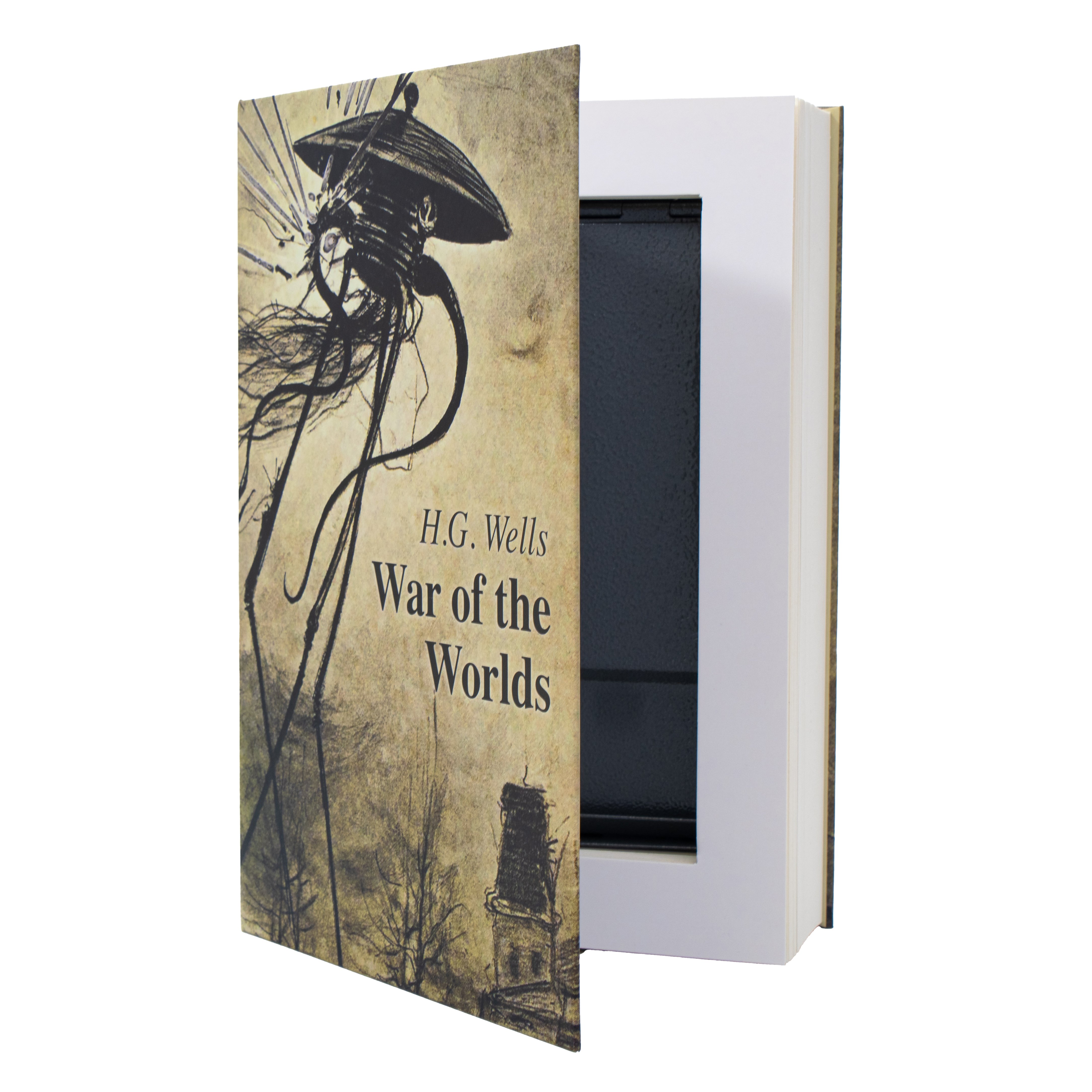 getDigital Buch-Tresor Krieg der Welten – War of the Worlds Buchattrappe, Geheimversteck in Buch-Optik für Wertsachen, Buchsafe, getarnte Geldkassette, versteckter Safe