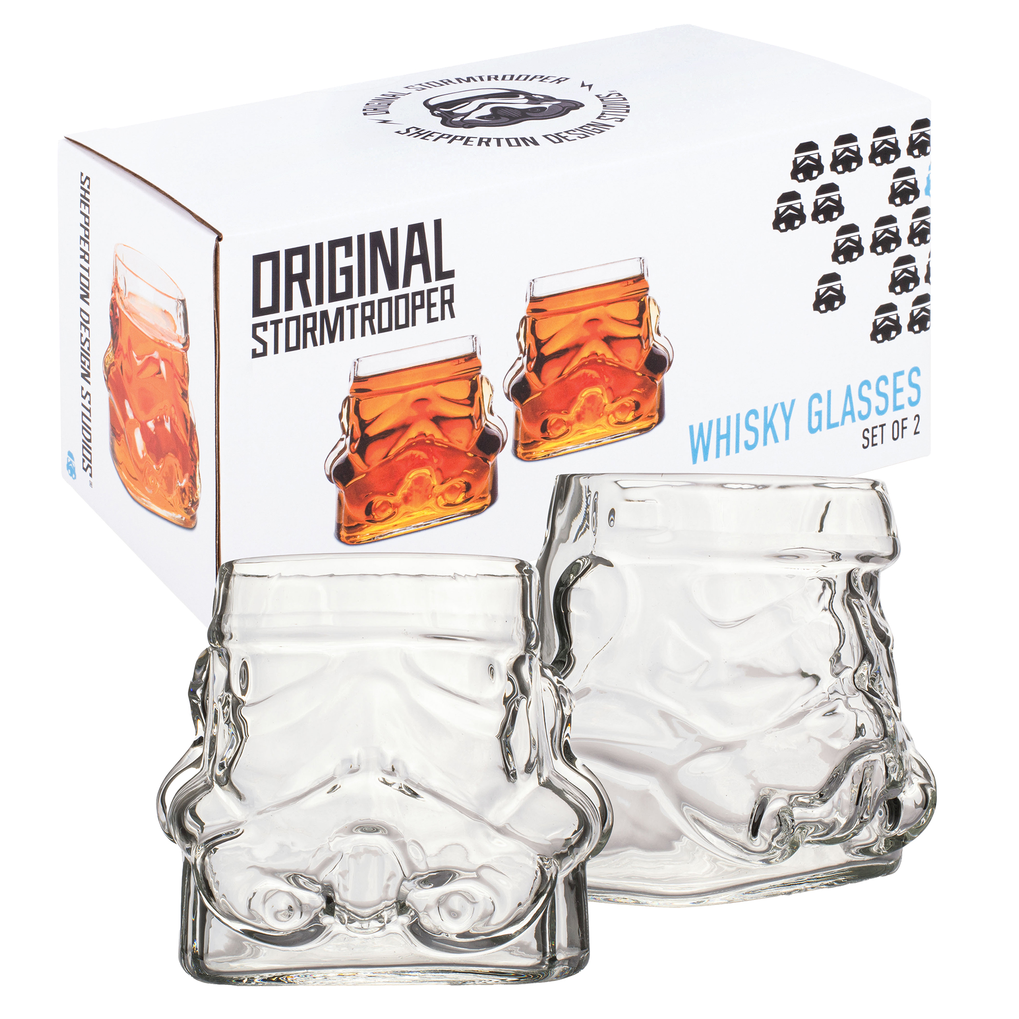Original Stormtrooper Whiskeyglas-Set in Helmform, 2 Stück, transparent, für Whiskey, Bourbon, Scotch und Gin, je 300 ml, perfektes Whiskeyglas-Geschenkset für Männer – ThumbsUp!