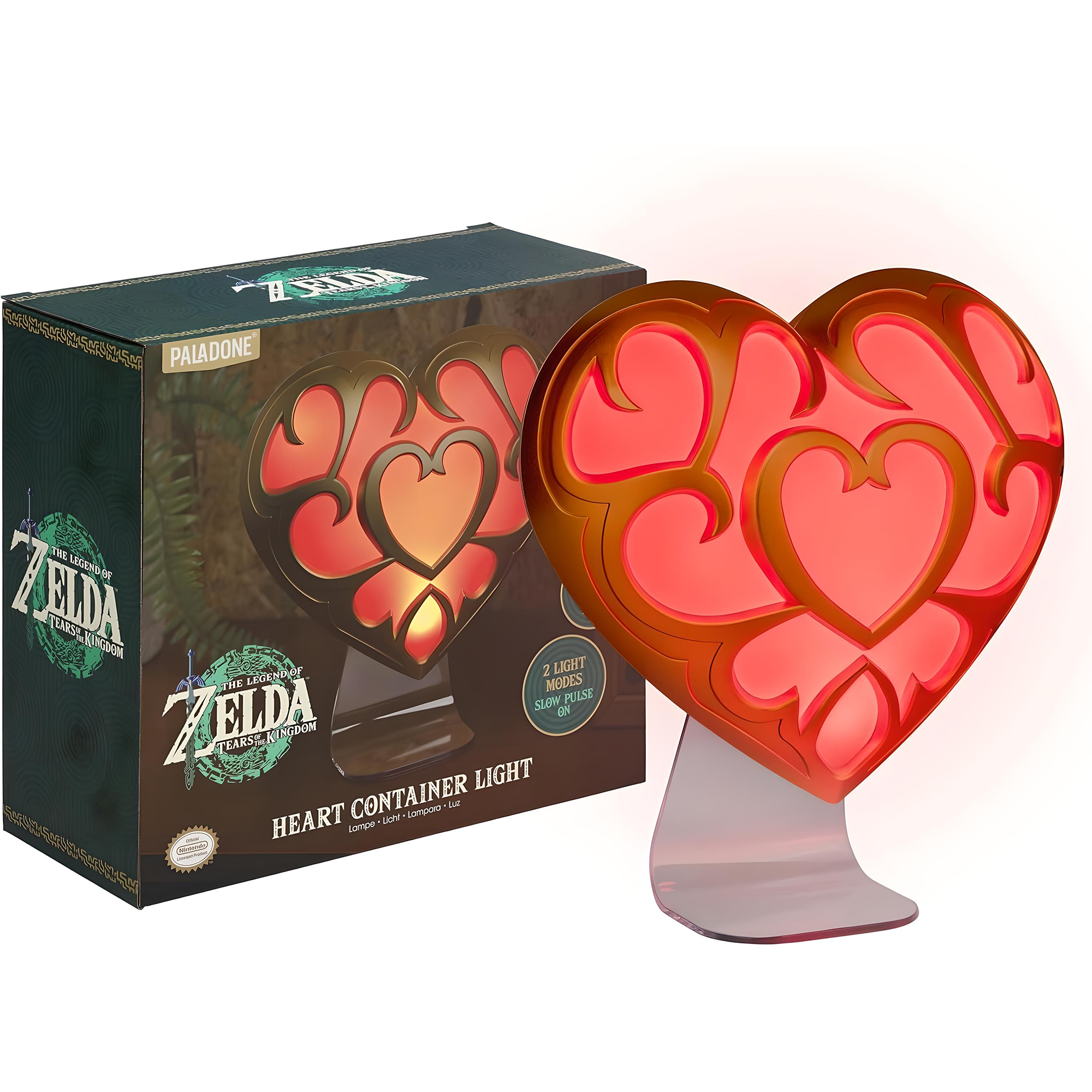 The Legend of Zelda Heart Container Light – Offiziell lizenzierte Nintendo Lampe für Spielzimmer, 2 Lichtmodi, Stimmungsbeleuchtung Geschenk für Gamer | Paladone