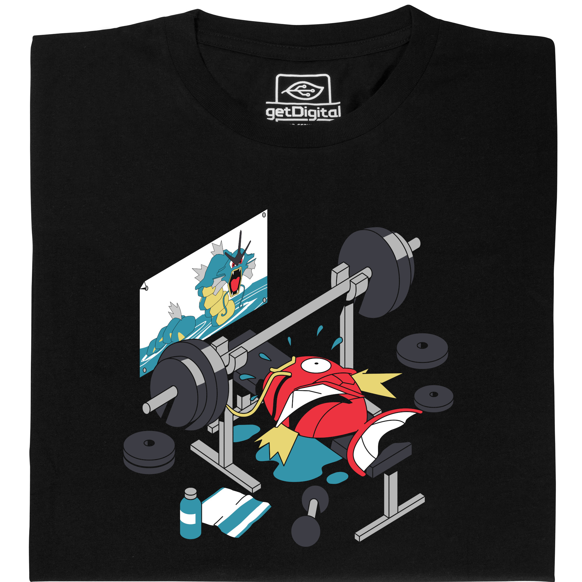 Fair gehandeltes Öko-T-Shirt: Karpador im Gym