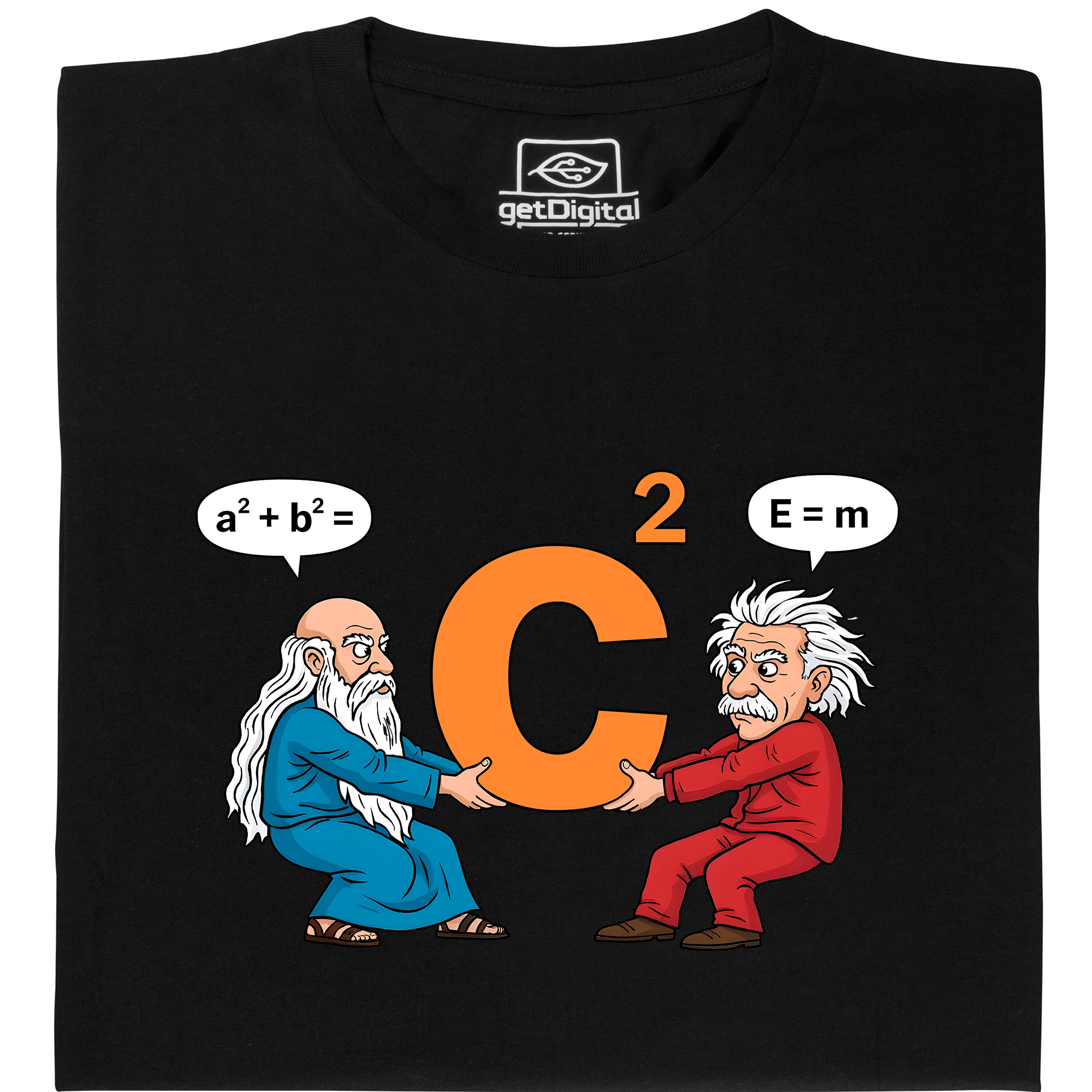 Fair gehandeltes Öko-T-Shirt: Pythagoras vs. Einstein