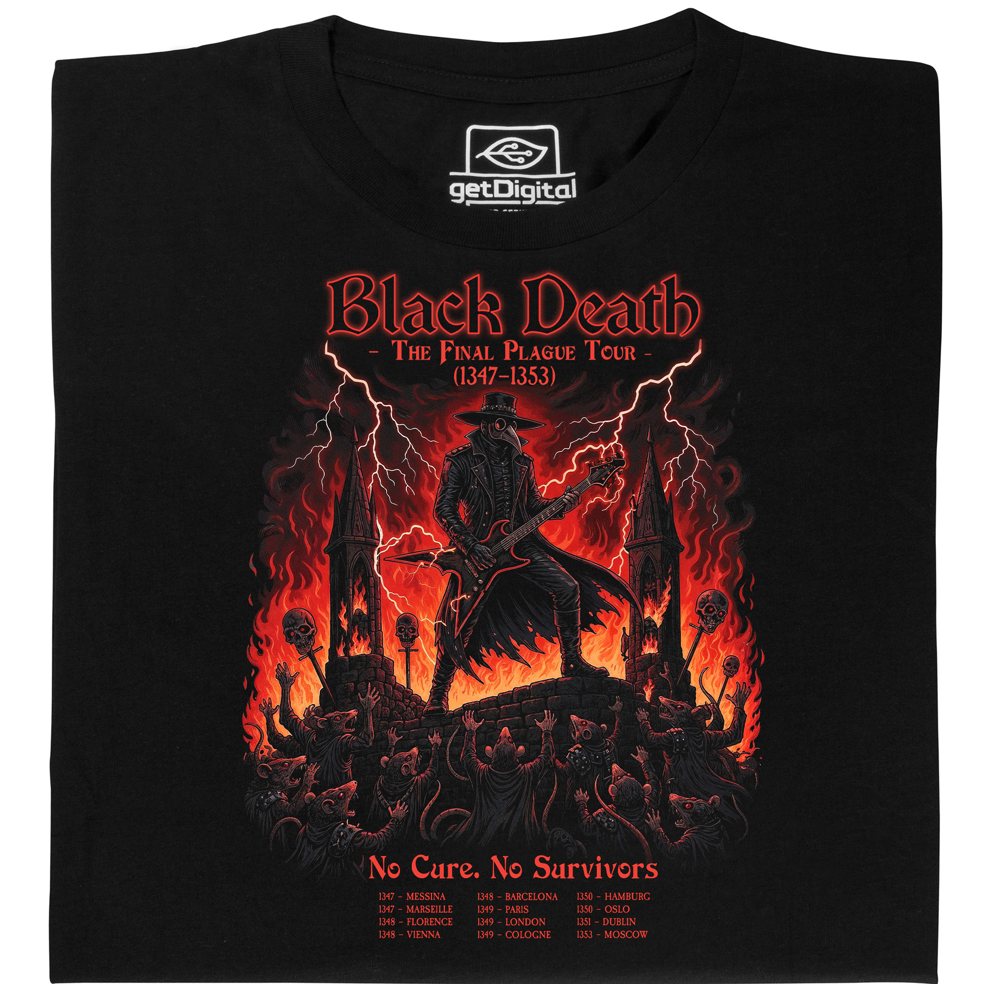 Fair gehandeltes Öko-T-Shirt: Black Death Tour
