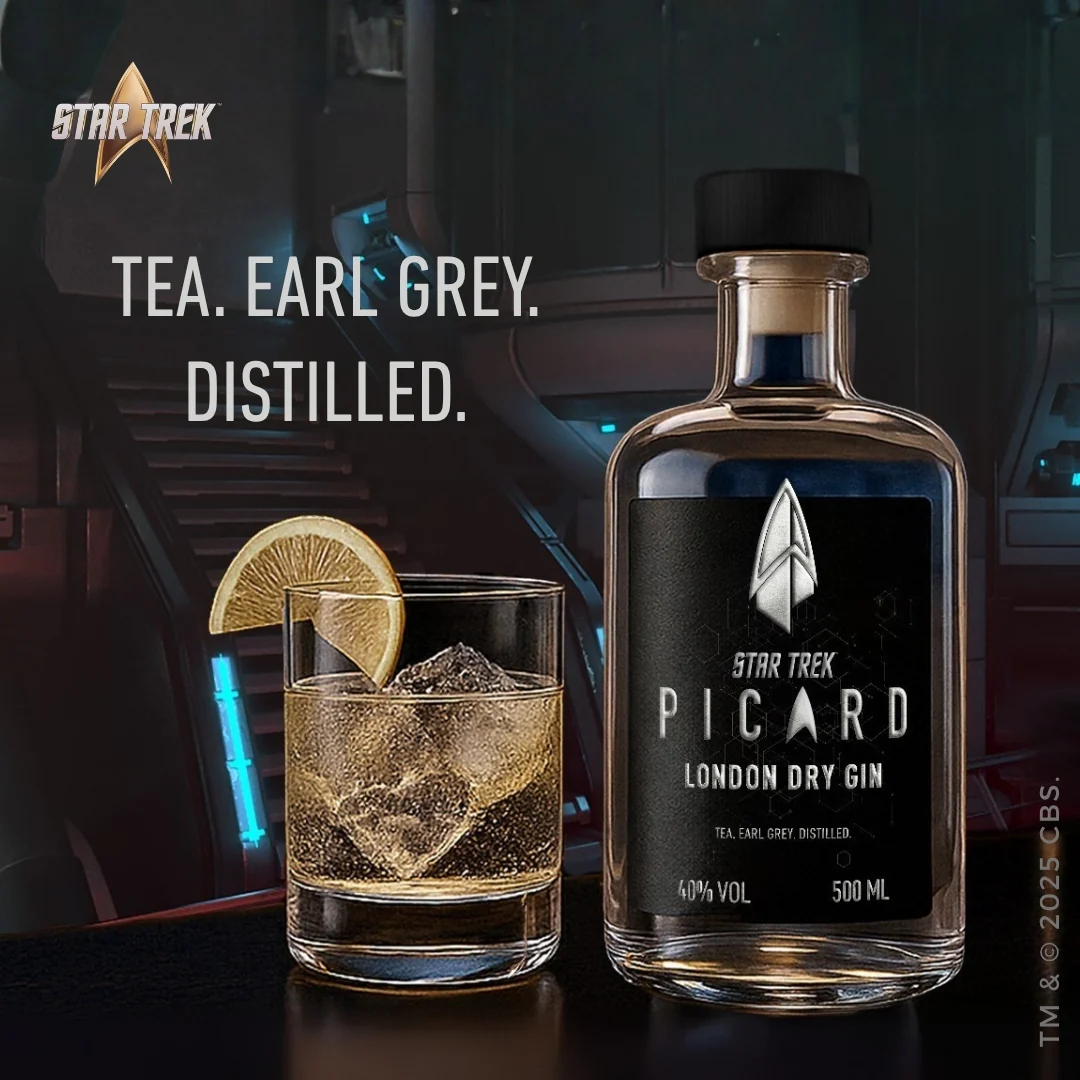 Star Trek Picard Earl Grey Gin mit Sammlerbox und Glas Limited Edition
