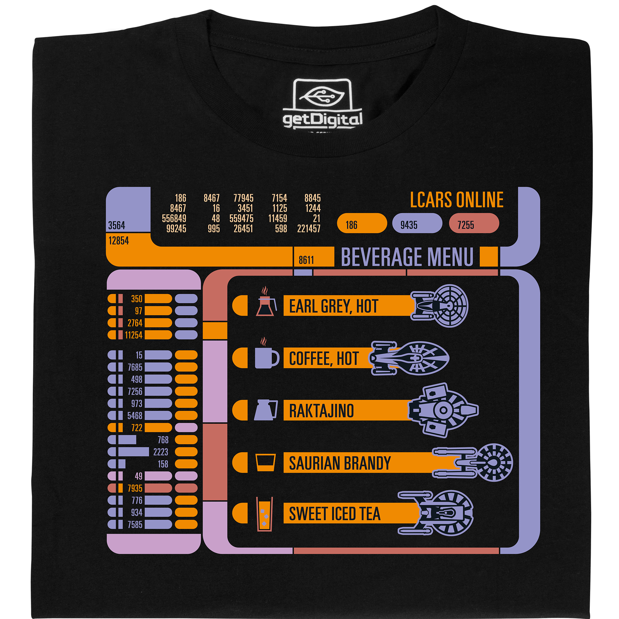 Fair gehandeltes Öko-T-Shirt: LCARS Drink Menu