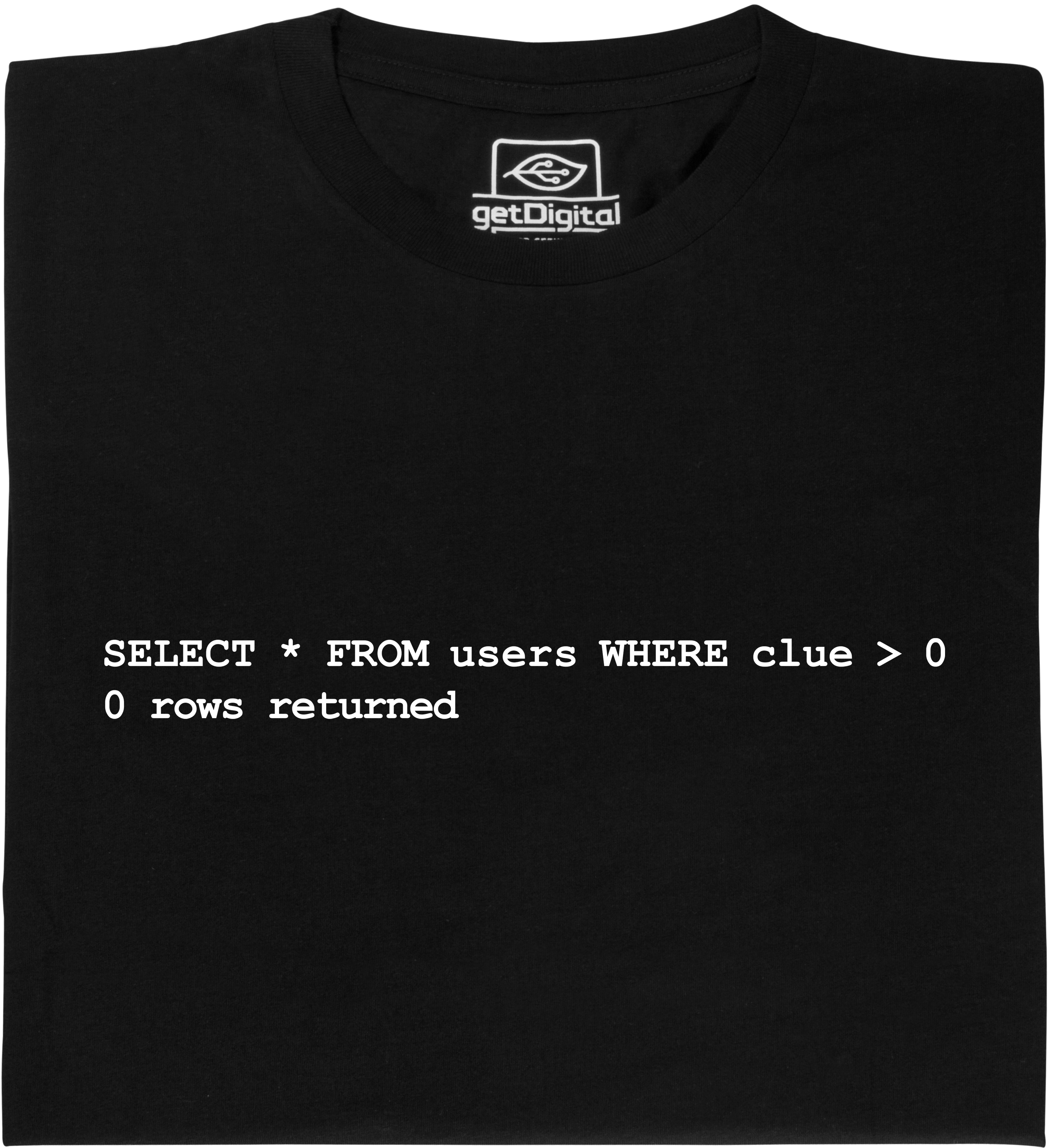 Fair gehandeltes Öko-T-Shirt: select * from users (v2)