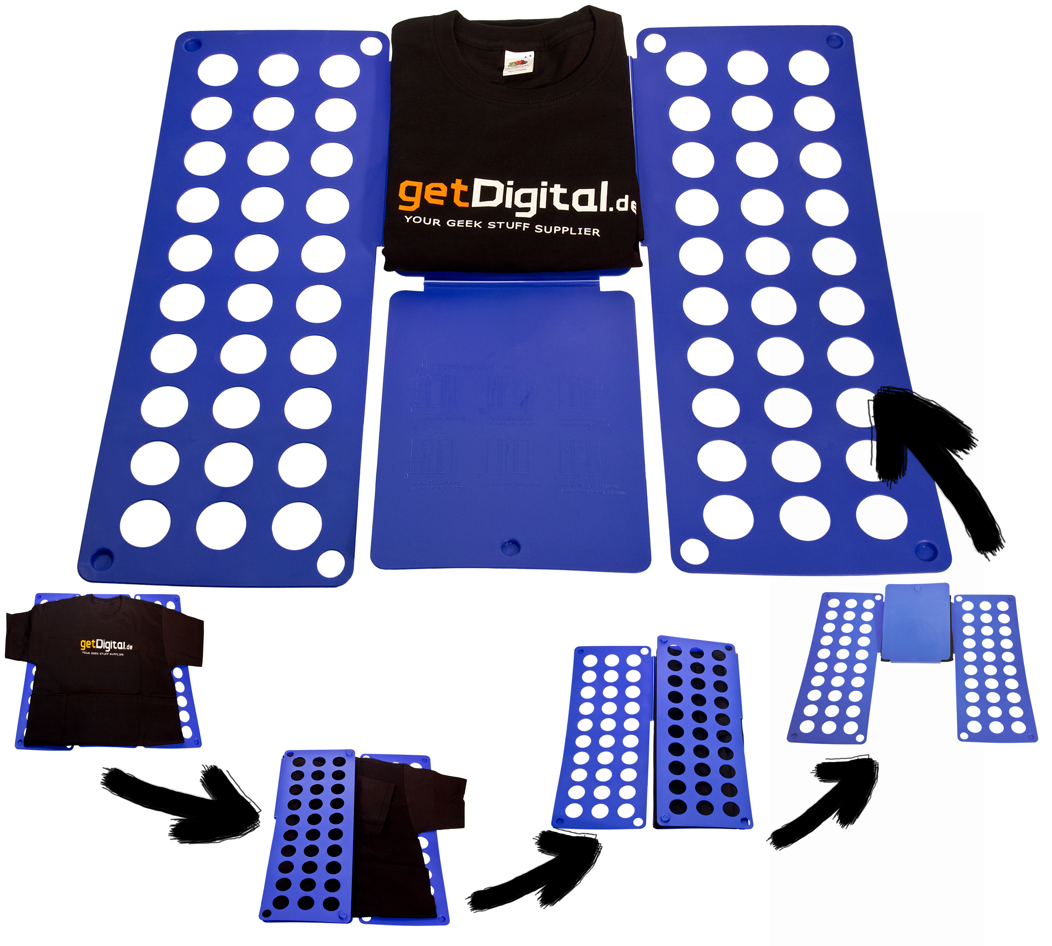 getDigital Wäschefalter aus The Big Bang Theory – Universelles Wäsche-Faltbrett für perfekt gefaltete Kleidung – Praktische Kunststoff Falthilfe für Serien-Fans