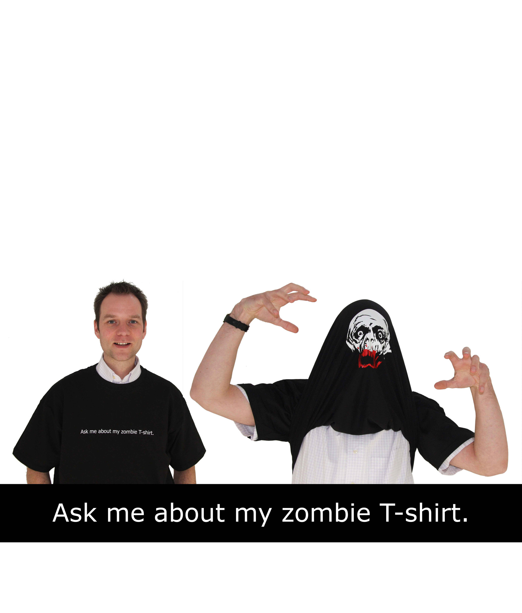 Fair gehandeltes Öko-T-Shirt: Ask me about my zombie