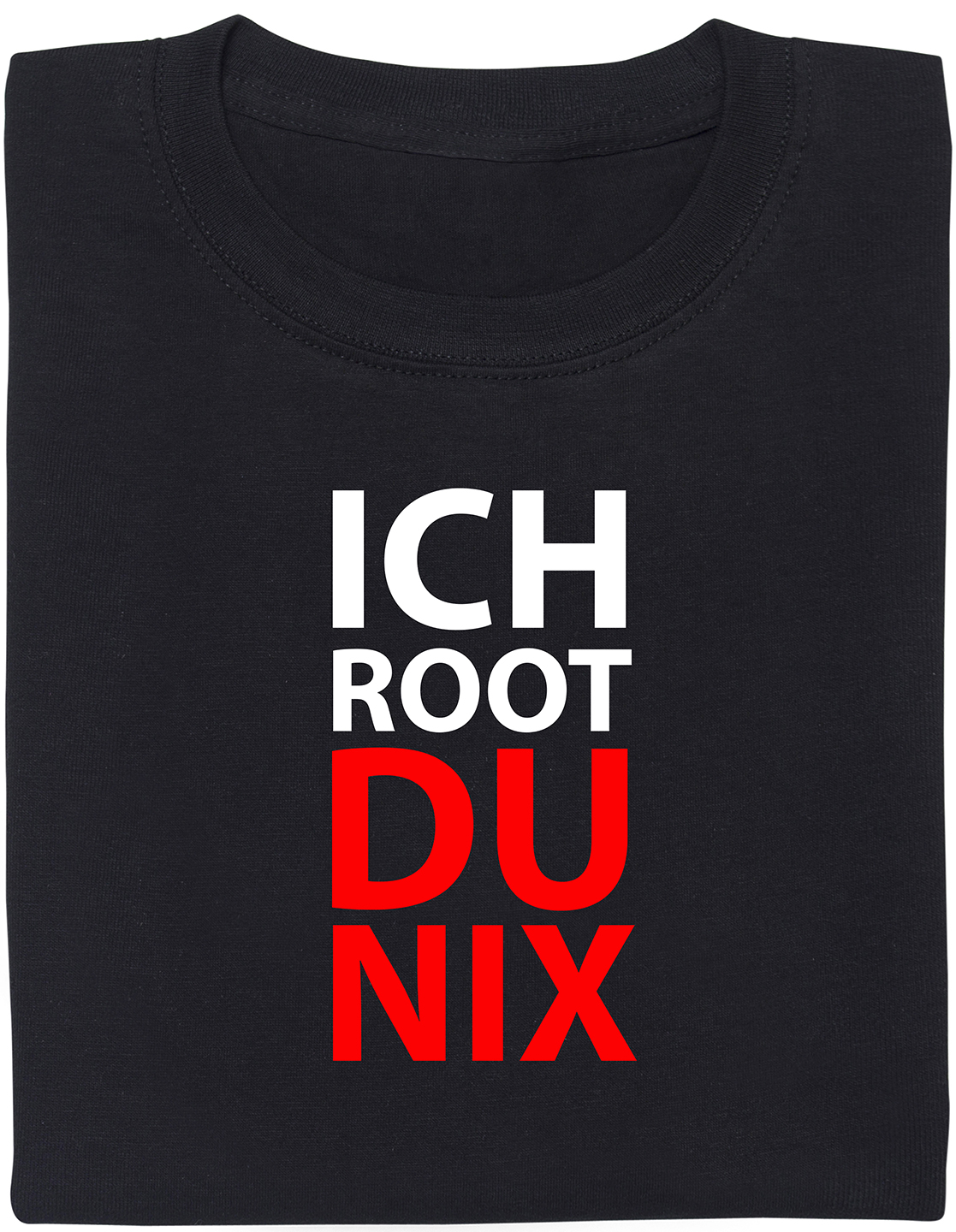 Fair gehandeltes Öko-T-Shirt: ich root – du nix