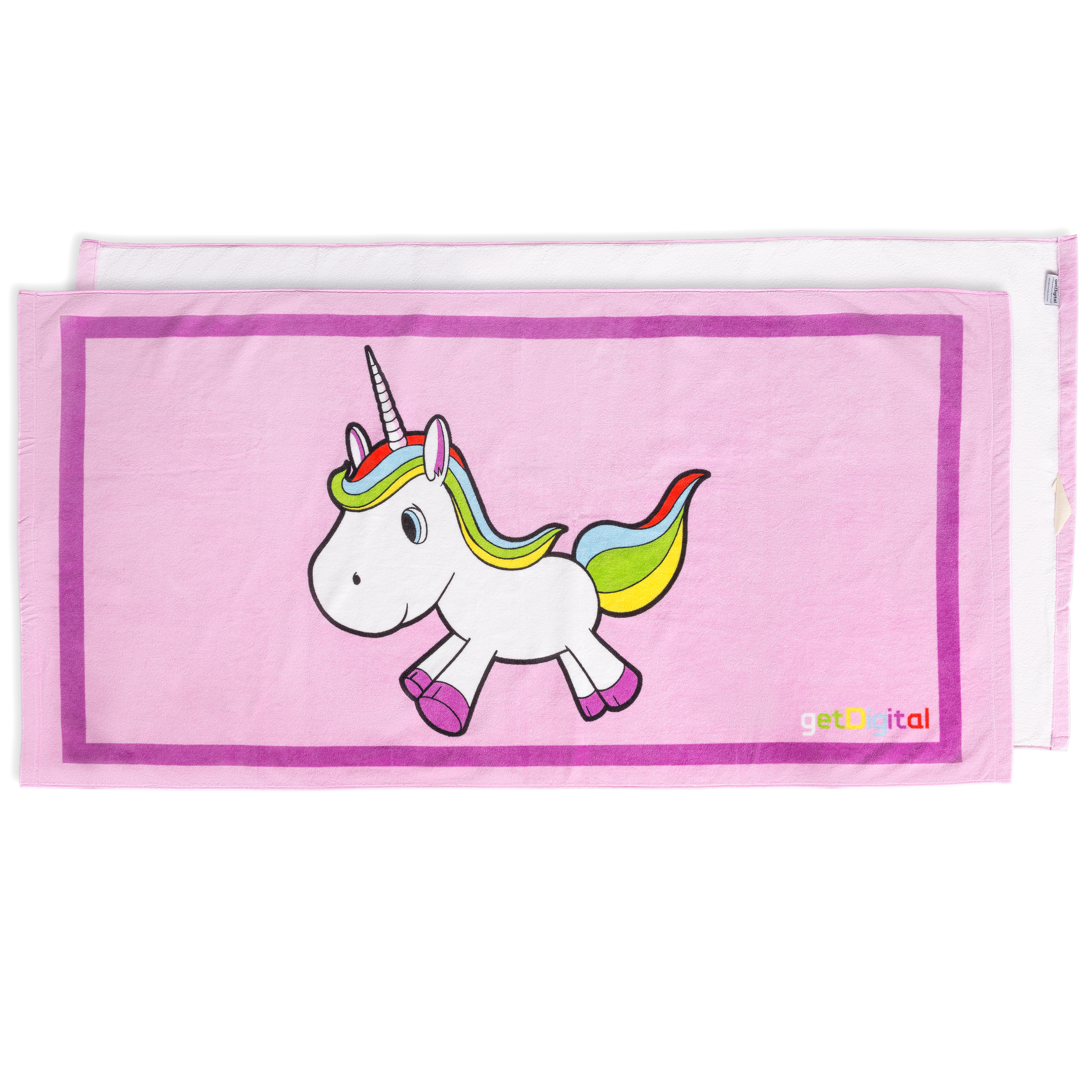 getDigital Einhorn Handtuch | Auch als Strandtuch oder Badetuch geeignet, aber leider nicht-glitzernd | 140x70cm, schadstoffgetestet nach Öko-Tex 100.